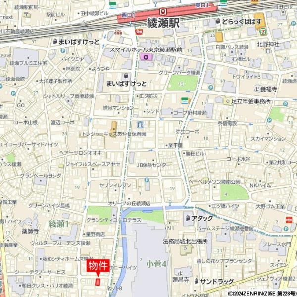 エルスタンザ綾瀬１丁目の地図
