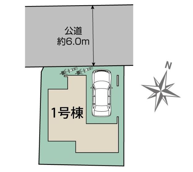 中央区千代田６丁目新築戸建て　1号棟の区画図|区画図「中央区千代田6丁目新築戸建て」