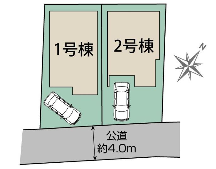 中央区上溝４丁目新築戸建て　１号棟の区画図|区画図「中央区上溝4丁目新築戸建て」