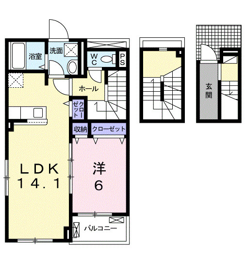 Ｉ・ＶＩＬＬＡＧＥ大手町　Ａの間取り