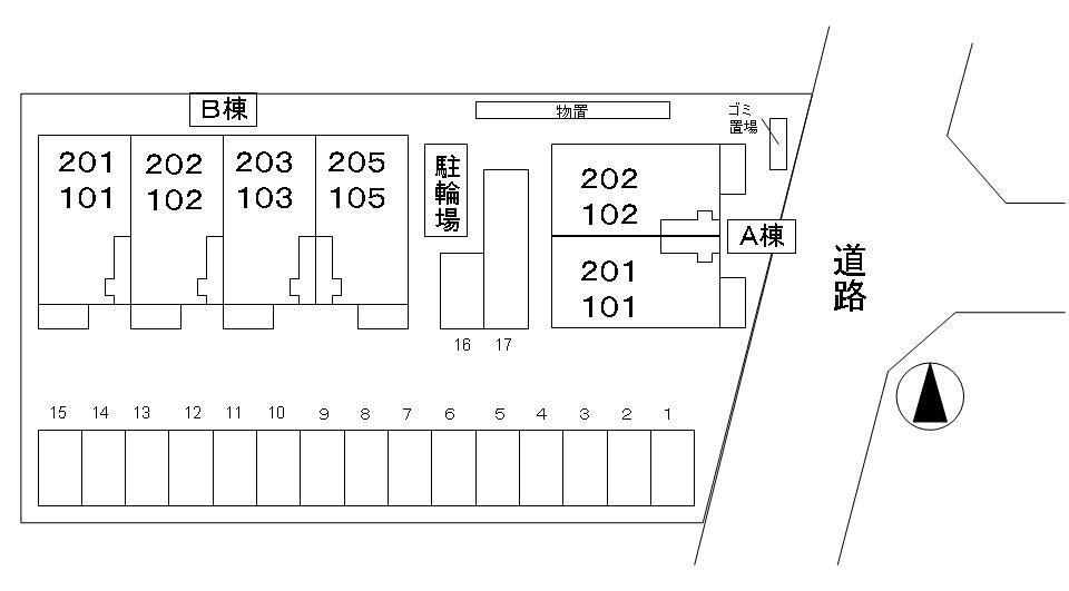 ベル　シェリルＡの区画図