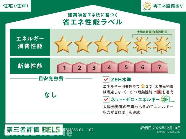 サン・フィオーレ　Ⅲの省エネ性能ラベル|当社、チルホームのHPもご覧ください(^^)/物件情報多数♪