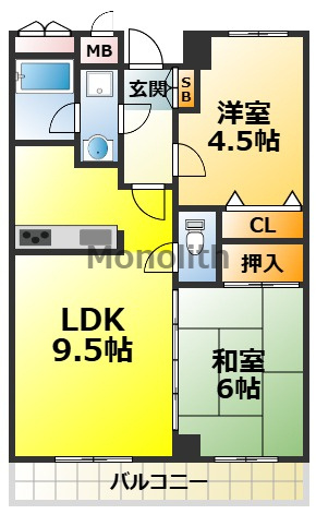 プレステージフジ忠岡壱番館の間取り