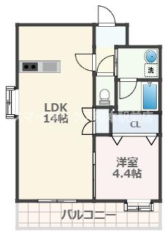 熊本市中央区出水３丁目の賃貸マンションの間取り