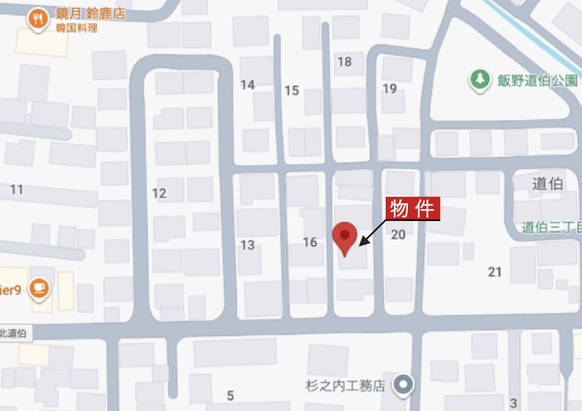 鈴鹿市道伯3丁目の地図|詳細Map