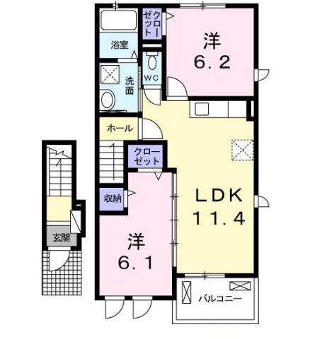 ラポート清水Ⅱの間取り