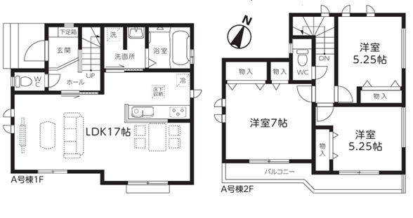 北本市西高尾８丁目　新築住宅の間取り