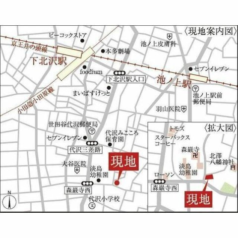 ウェルスクエアイズム下北沢の地図