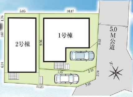 市川市宮久保２丁目新築戸建【百合台小学校:徒歩８分】の区画図|2棟販売中！