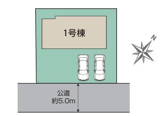 八王子市　北野台　新築一戸建ての区画図|～敷地54坪超、南東側6ｍ道路に面しています～
