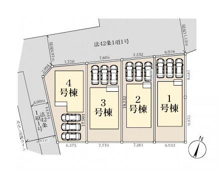蓮田市西新宿　新築一戸建て　リーブルガーデン　04の区画図|4号棟