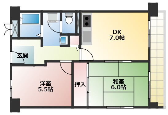 【間取り】 | サンハイツサワヒラ