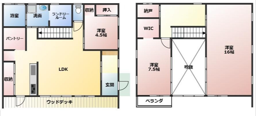 都城市南横市町の中古一戸建の間取り