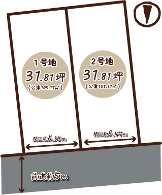 大原野上里勝山町　１号地の区画図|各号地ご内覧いただけます！