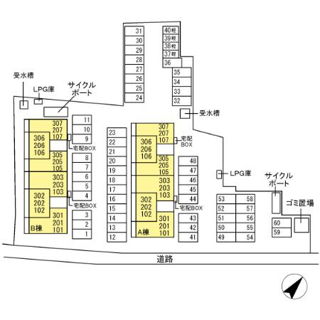 D-ROOM隈府　B棟の区画図