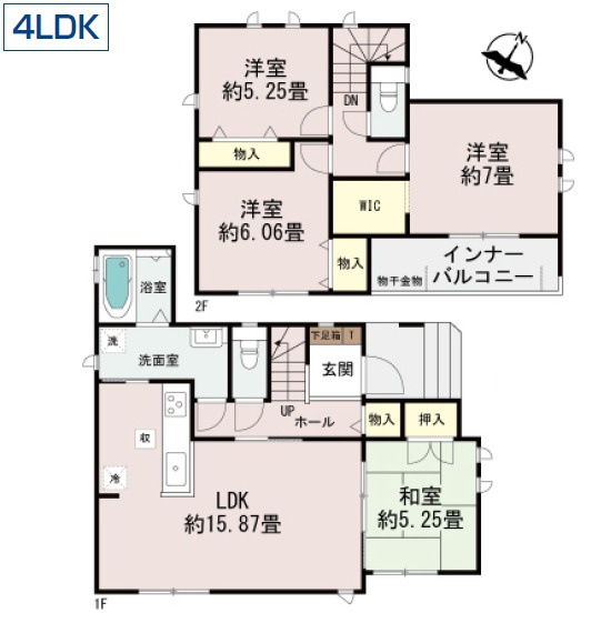 ハートフルタウン宜野湾市嘉数　A号棟の間取り