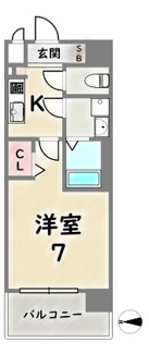 【間取り】 | ファーストフィオーレ京都円町 | 《206号室》