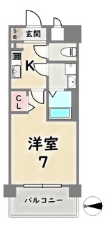 【間取り】 | ファーストフィオーレ京都円町 | 《207号室》
