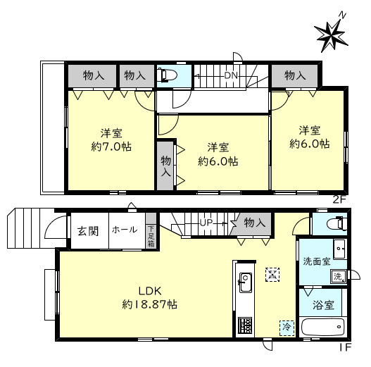 神戸市垂水区南多聞台5丁目新築戸建A号地の間取り