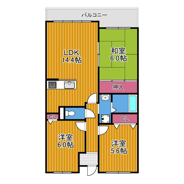 グランパス富田林の間取り