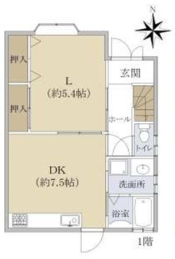 天下茶屋１丁目店舗戸建の間取り|1階
