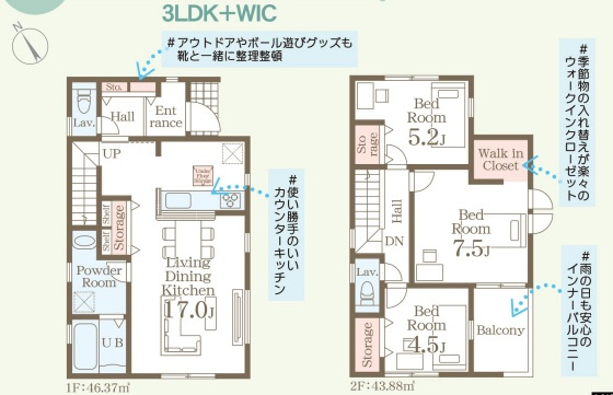 リーブルガーデン豊見城市我那覇1期の間取り