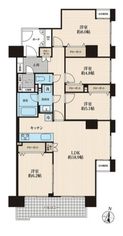 [中古住宅] ライオンズヴィアーレ大宮の間取り