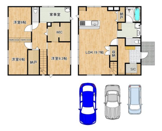 【間取り】 | さつき野西３丁　中古一戸建