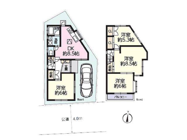 【間取り】 | 富士見市水谷東3丁目　中古一戸建住宅　(志木本店) | 新規内装リフォーム実施。南側道路に面し、陽当たり良好の明るい住まいです。
