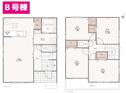 【間取り】 | 三島市東本町　B号棟間取り図