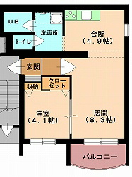 プレーリークレストB棟の間取り
