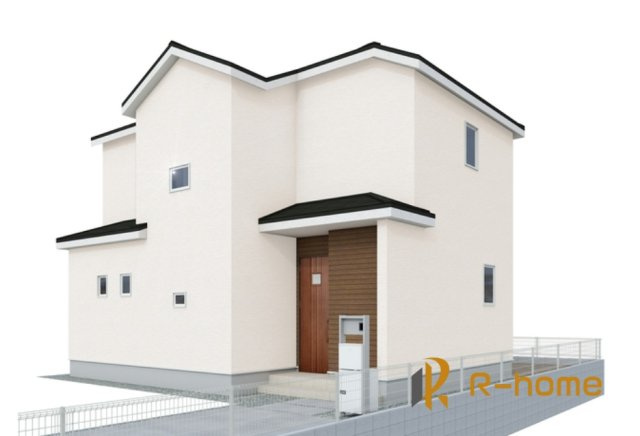 龍ケ崎市姫宮町第1期　新築子戸建て　3号棟の外観パース|2026年6月完成予定！近隣の同仕様完成物件をご見学いただけます♪