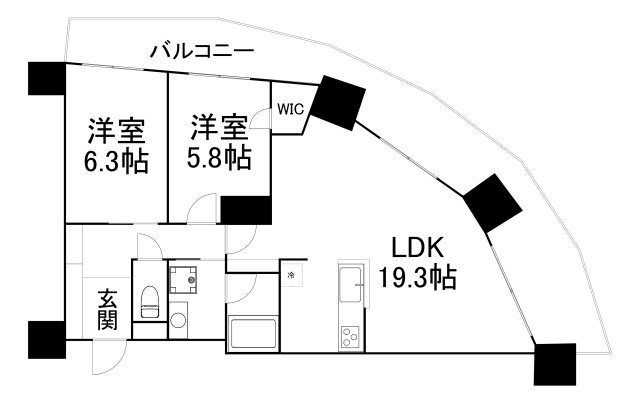 【間取り】 | ドゥーエなんば南 | 　