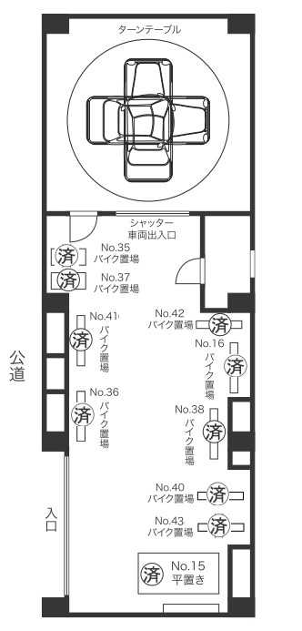 大塚台パークサイドハイツ駐車場の区画図