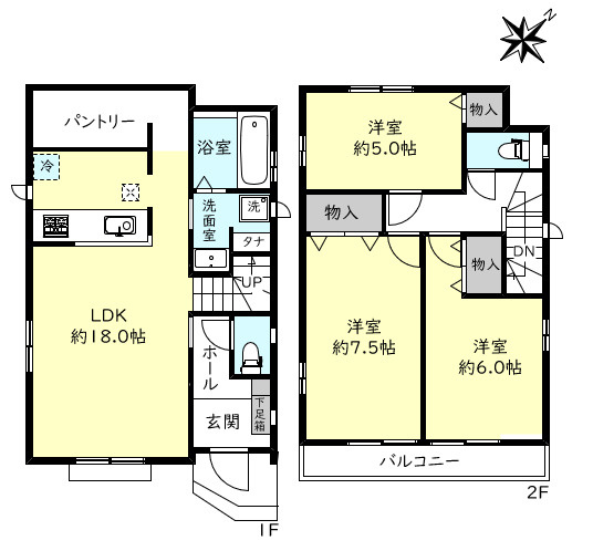 神戸市垂水区南多聞台5丁目新築戸建B号地の間取り