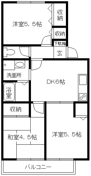 メゾンセルカバB棟の間取り