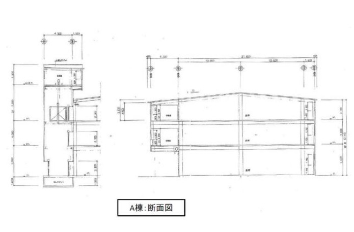 綾瀬市早川城山５丁目の倉庫のその他|A棟断面図