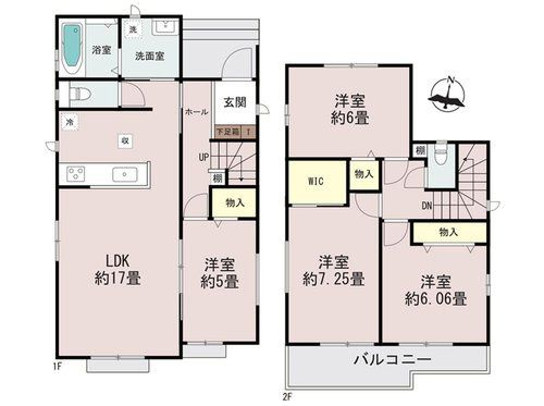 春日井市東野町7期（全2棟）の間取り