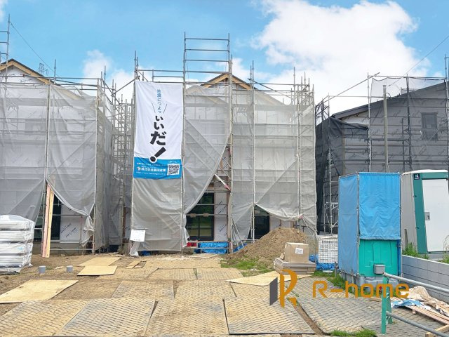 土浦市神立町　新築戸建て　C号棟の外観|2026年6月完成予定！近隣の同仕様完成物件をご見学いただけます♪