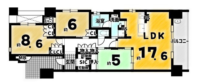 四条烏丸クロスマークの間取り