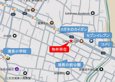 伊勢崎市 境女塚（境町駅） 住宅用地の地図
