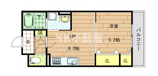 【間取り】 | クリエオーレ菱屋西（河内小阪賃貸） | 間取りです