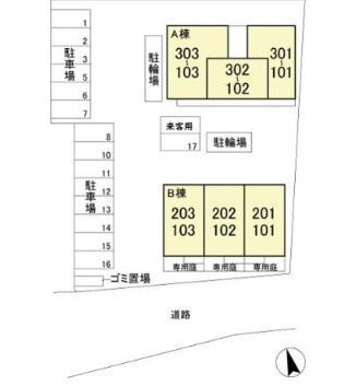 グランベール　Bの駐車場