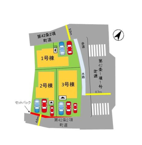 糟屋郡宇美町大字井野第5-3棟(1号棟)の区画図|配置図（1号棟）