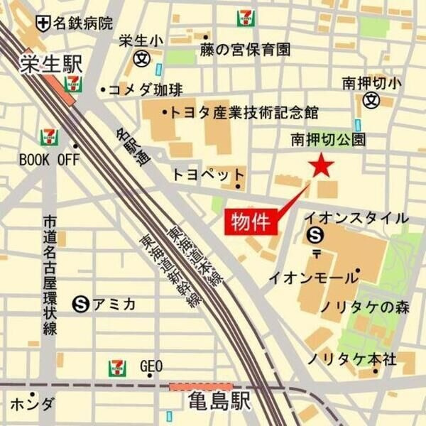 ベルヴュコート名古屋則武の地図