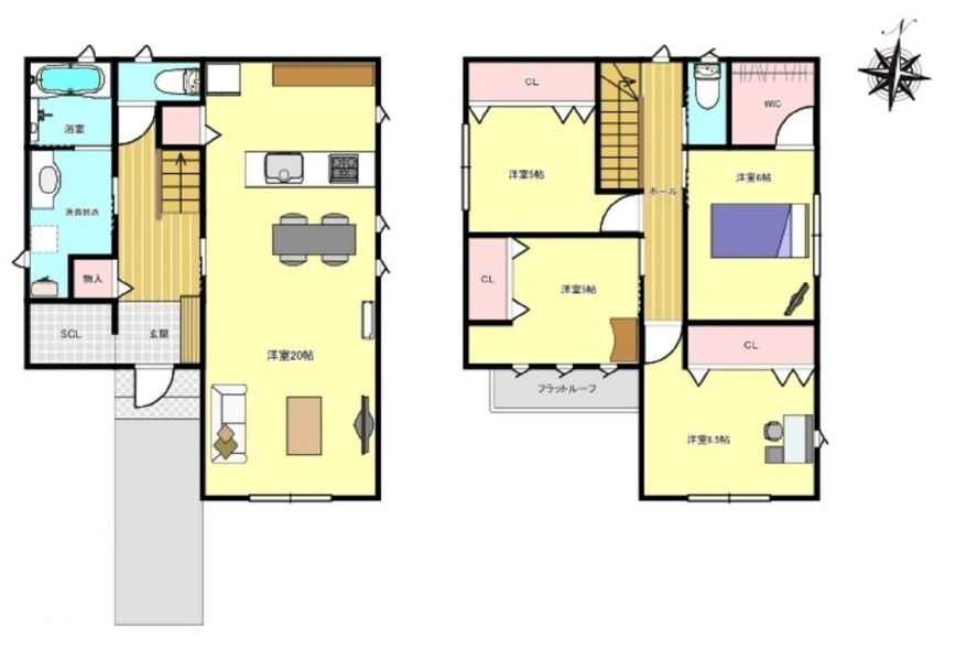 【中古戸建】羽生市南3丁目の間取り|■間取り図｜敷地面積：125.88㎡（約38.07坪）建物面積：112.62㎡（約34.04坪）