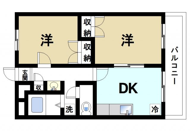 レオパレス浪漫の間取り|使いやすくて人気の間取りです。