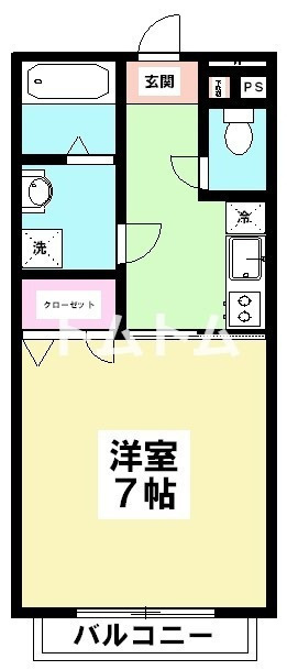 カルム津田沼の間取り|洋室７帖の広い間取りです　反転タイプございます