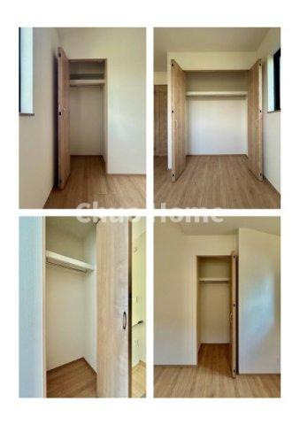 江戸川区西篠崎1丁目新築分譲住宅の収納|居室にはクローゼットを完備し、自由度の高い家具の配置が叶うシンプルな空間です。お子様の成長と必要になる子供部屋を与えるにはぴったりの間取りですね。