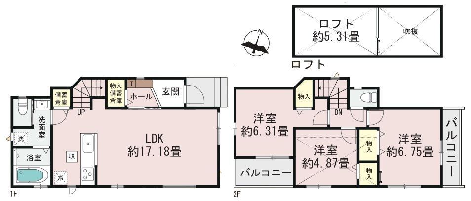 江戸川区西篠崎1丁目新築分譲住宅の間取り|E号棟間取り